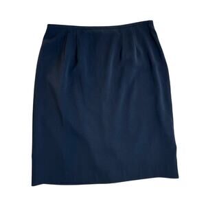 Norton‎ McNaughton Classic Navy Blue Lined Washable Straight Skirt 14 Academia